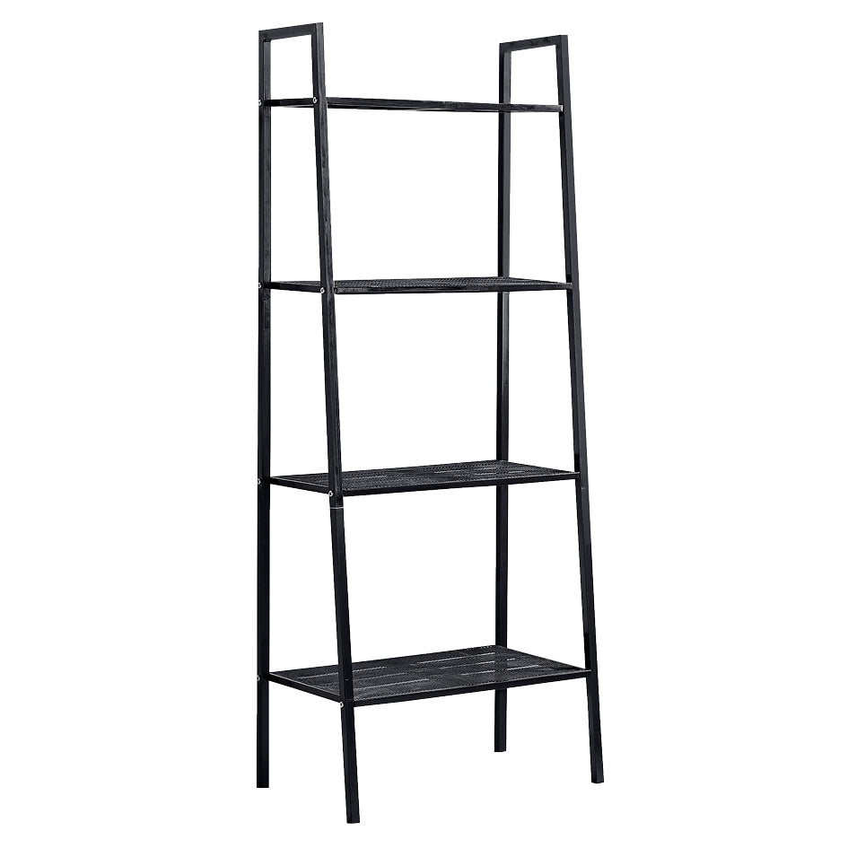 Modern Style Bookshelf Ladder Open Back Metal Bookcase for Home