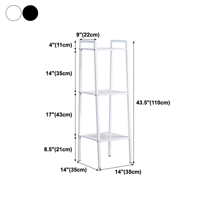 Modern Style Bookshelf Ladder Open Back Metal Bookcase for Home