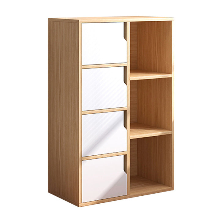 Engineered Wood Shelf Bookcase With Cabinets Rectangular Bookshelf