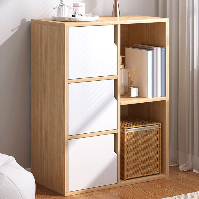 Engineered Wood Shelf Bookcase With Cabinets Rectangular Bookshelf