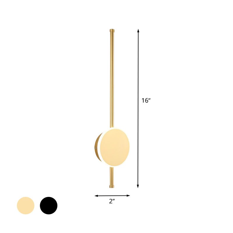 Pole Acrylic Wall Light Sconce Minimal 16"/19.5"/23.5" Wide LED Wall Mounted Lamp in Black/White