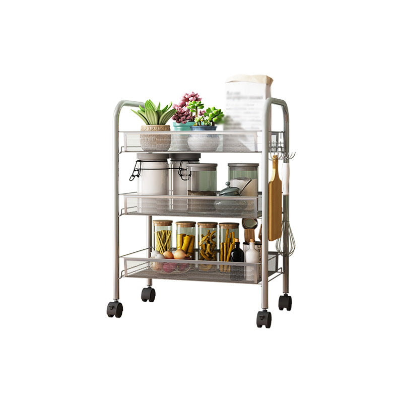 Modern Steel Etagere Bookshelf 3/4/5-Shelf Vertical Open Bookcase with Caster Wheels