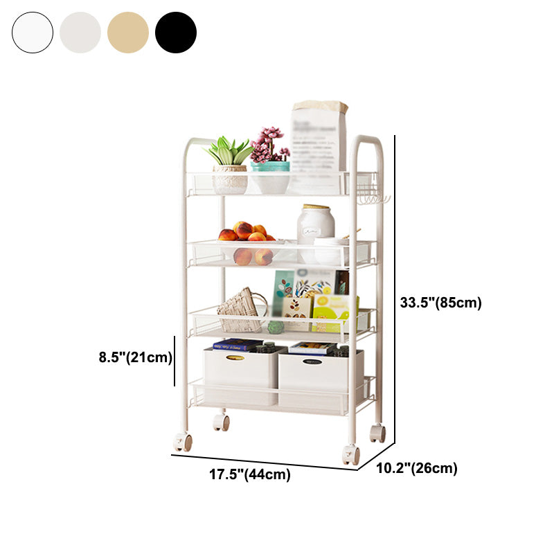 Modern Steel Etagere Bookshelf 3/4/5-Shelf Vertical Open Bookcase with Caster Wheels