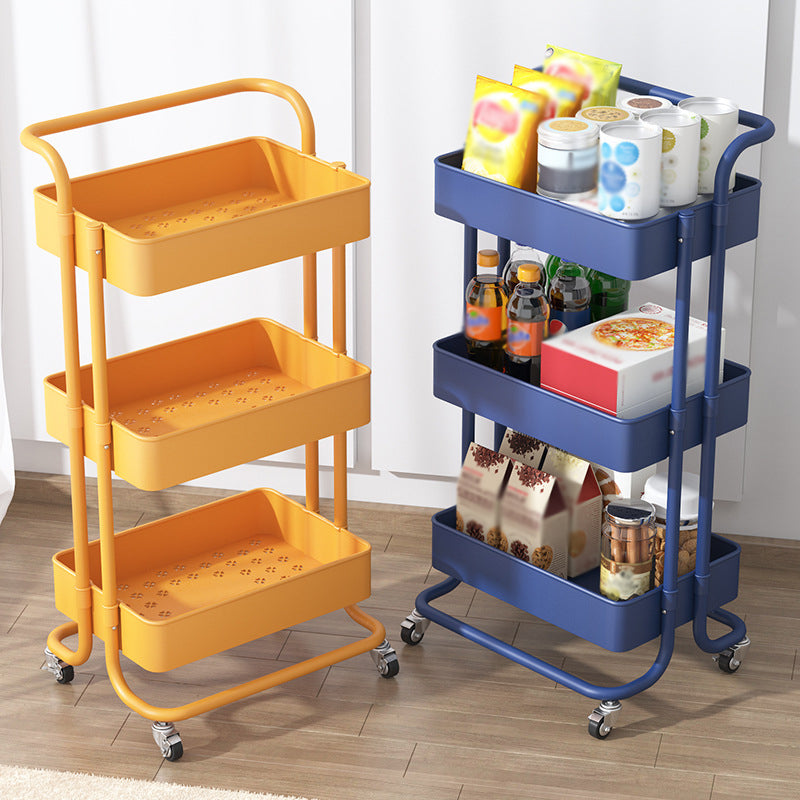 Metal Frame Open Etagere Bookshelf Contemporary Vertical Bookcase with Caster Wheels