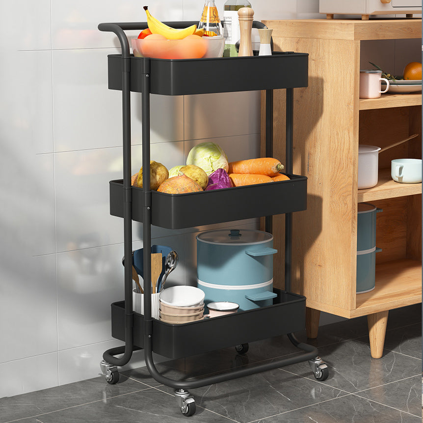 Metal Frame Open Etagere Bookshelf Contemporary Vertical Bookcase with Caster Wheels