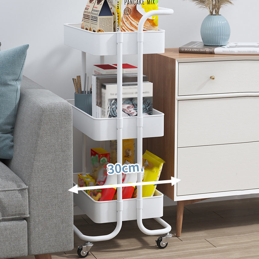 Metal Frame Open Etagere Bookshelf Contemporary Vertical Bookcase with Caster Wheels