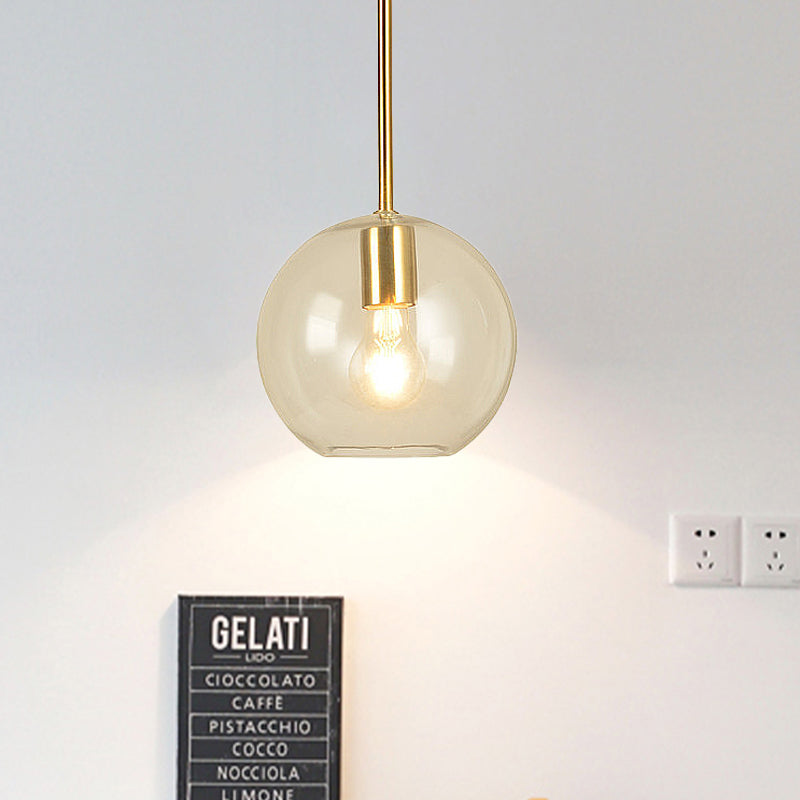 Globe Pendant Light Modernisme Verre transparent 1 tête 8 "/ 12" de largeur de salle à manger Kit de lampe suspendue