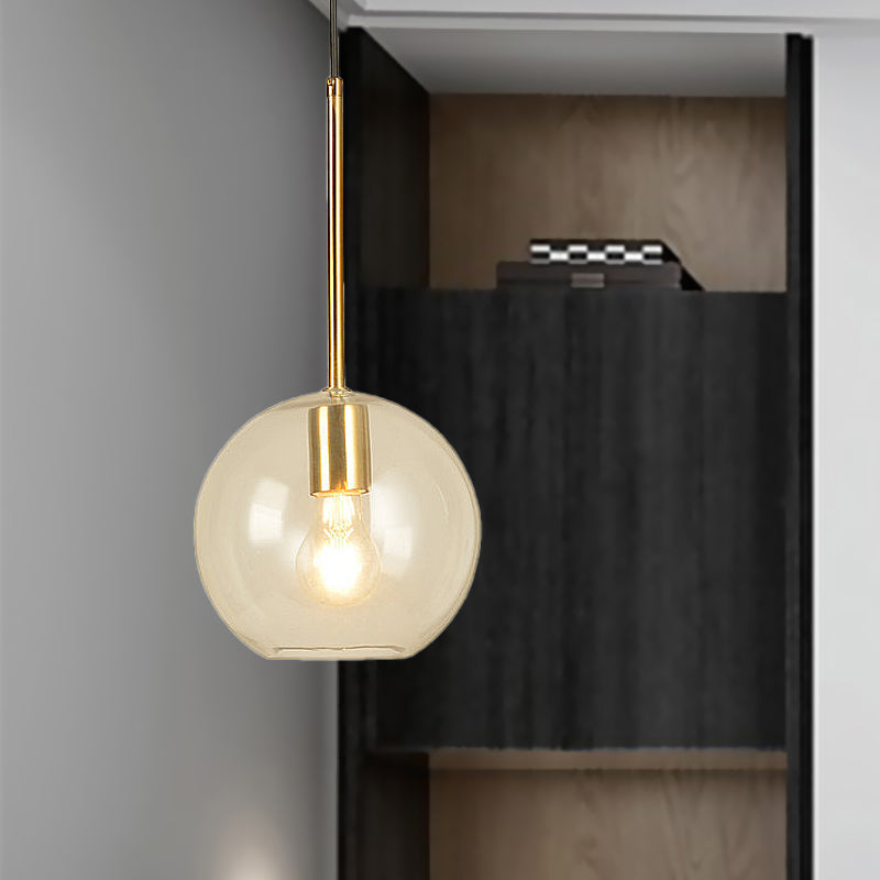 Globe Pendant Light Modernisme Verre transparent 1 tête 8 "/ 12" de largeur de salle à manger Kit de lampe suspendue
