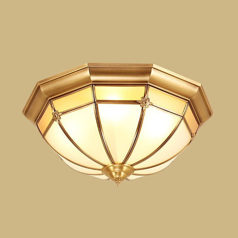 Brass Shaded Flush Mount Ceiling Light Vintage Glass Flush Ceiling Light Fixture