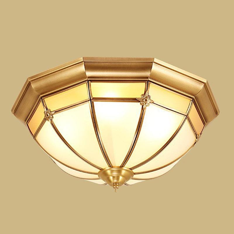 Brass Shaded Flush Mount Ceiling Light Vintage Glass Flush Ceiling Light Fixture