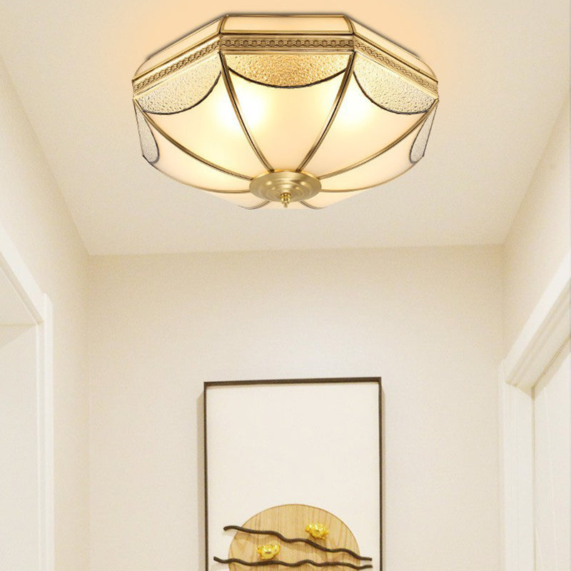 Brass Shaded Flush Mount Ceiling Light Vintage Glass Flush Ceiling Light Fixture