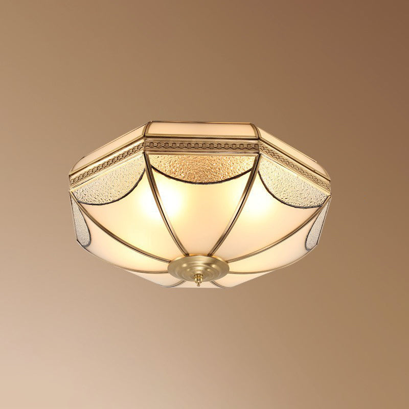 Brass Shaded Flush Mount Ceiling Light Vintage Glass Flush Ceiling Light Fixture