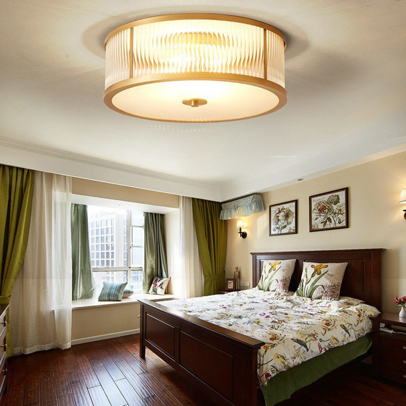Brass Shaded Flush Mount Ceiling Light Vintage Glass Flush Ceiling Light Fixture