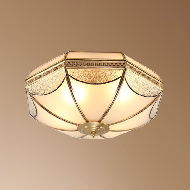 Brass Shaded Flush Mount Ceiling Light Vintage Glass Flush Ceiling Light Fixture
