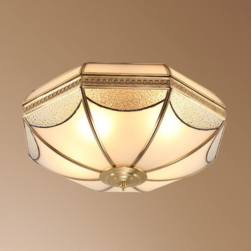 Brass Shaded Flush Mount Ceiling Light Vintage Glass Flush Ceiling Light Fixture