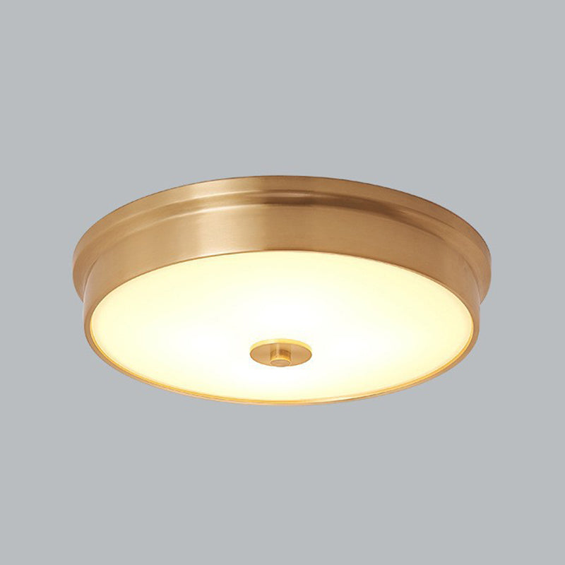 Brass Shaded Flush Mount Ceiling Light Vintage Glass Flush Ceiling Light Fixture