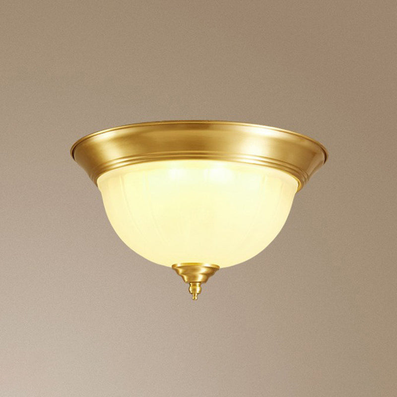 Brass Shaded Flush Mount Ceiling Light Vintage Glass Flush Ceiling Light Fixture
