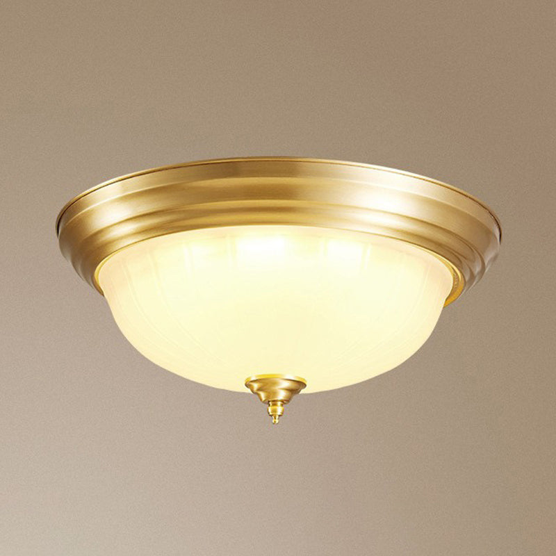 Brass Shaded Flush Mount Ceiling Light Vintage Glass Flush Ceiling Light Fixture