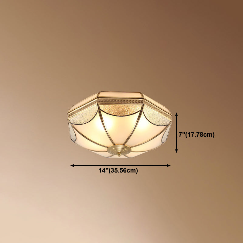 Brass Shaded Flush Mount Ceiling Light Vintage Glass Flush Ceiling Light Fixture