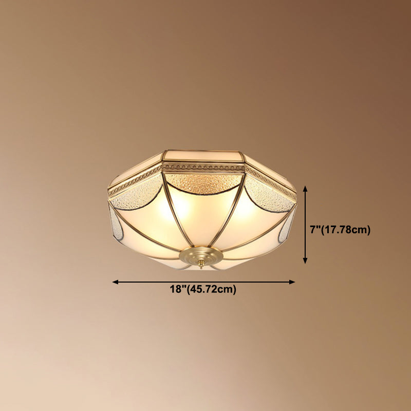 Brass Shaded Flush Mount Ceiling Light Vintage Glass Flush Ceiling Light Fixture