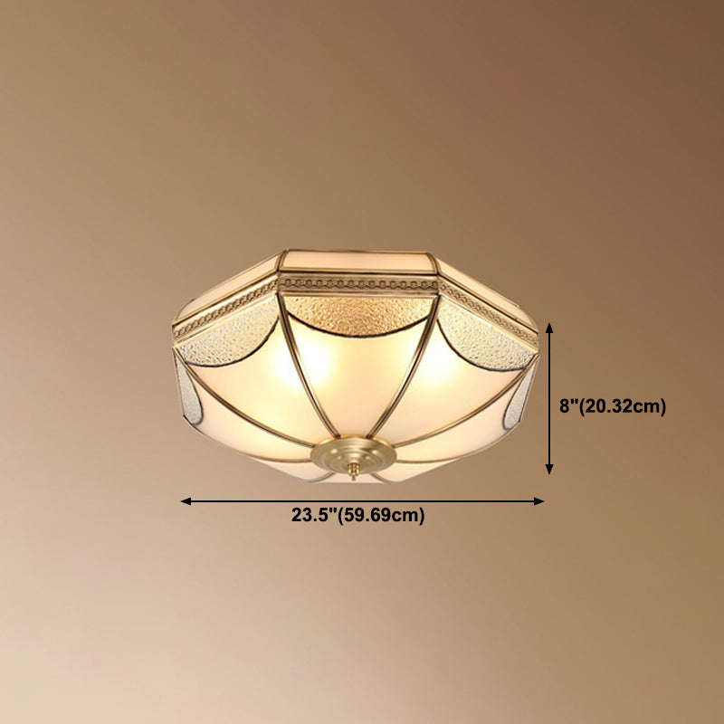 Brass Shaded Flush Mount Ceiling Light Vintage Glass Flush Ceiling Light Fixture