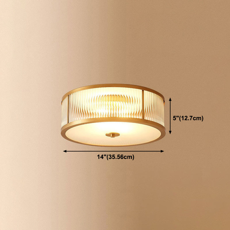 Brass Shaded Flush Mount Ceiling Light Vintage Glass Flush Ceiling Light Fixture