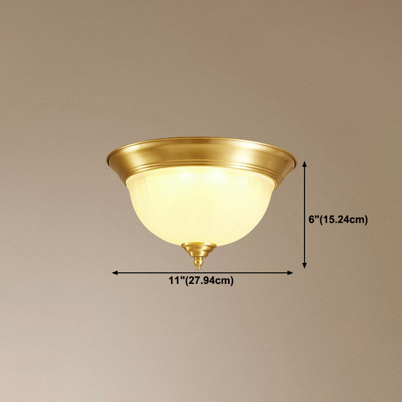 Brass Shaded Flush Mount Ceiling Light Vintage Glass Flush Ceiling Light Fixture