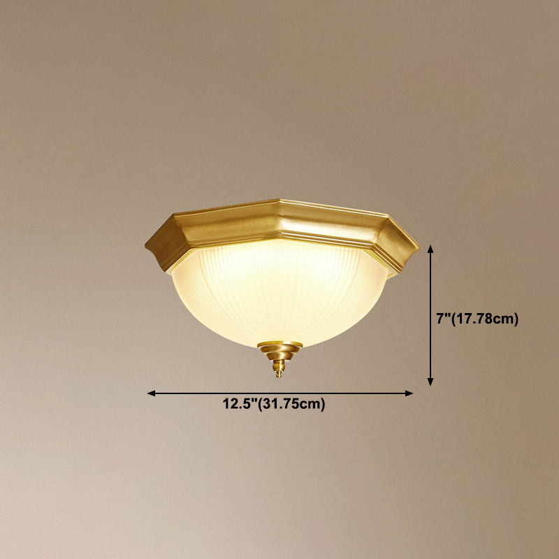Brass Shaded Flush Mount Ceiling Light Vintage Glass Flush Ceiling Light Fixture