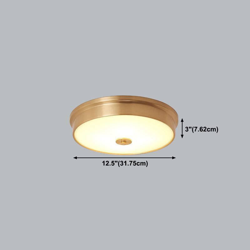 Brass Shaded Flush Mount Ceiling Light Vintage Glass Flush Ceiling Light Fixture