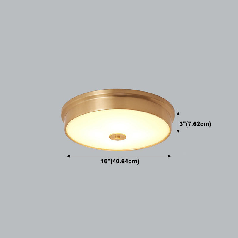 Brass Shaded Flush Mount Ceiling Light Vintage Glass Flush Ceiling Light Fixture