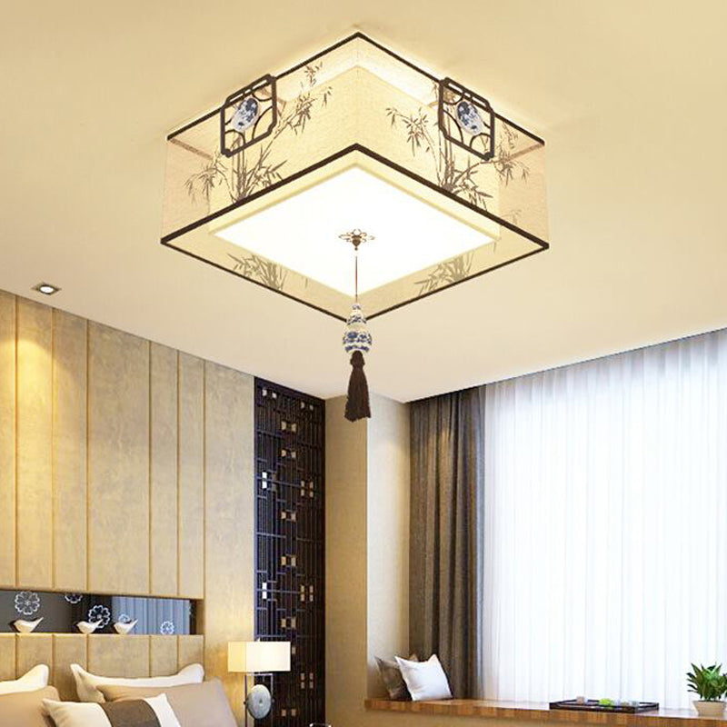 Contemporary Style Geometry Ceiling Fixtures Fabric Ceiling Mount Light Fixtures