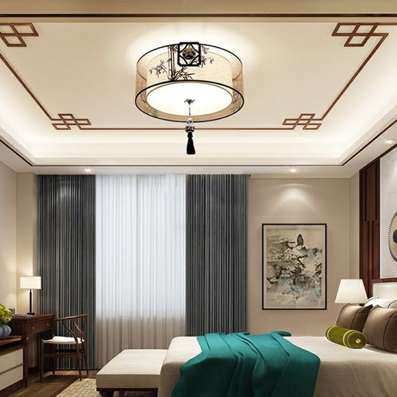 Contemporary Style Geometry Ceiling Fixtures Fabric Ceiling Mount Light Fixtures