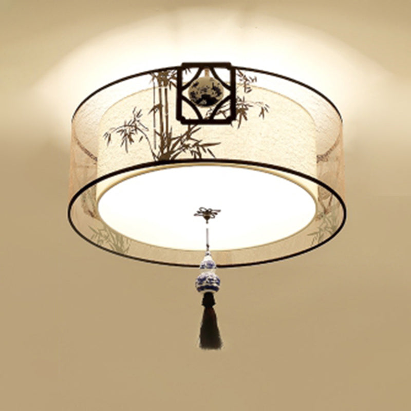 Contemporary Style Geometry Ceiling Fixtures Fabric Ceiling Mount Light Fixtures