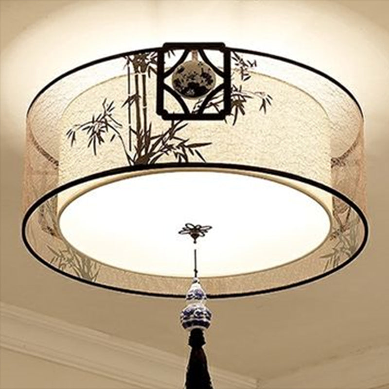 Contemporary Style Geometry Ceiling Fixtures Fabric Ceiling Mount Light Fixtures