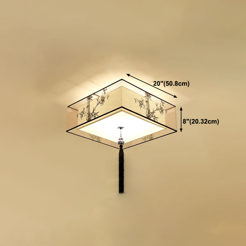 Contemporary Style Geometry Ceiling Fixtures Fabric Ceiling Mount Light Fixtures