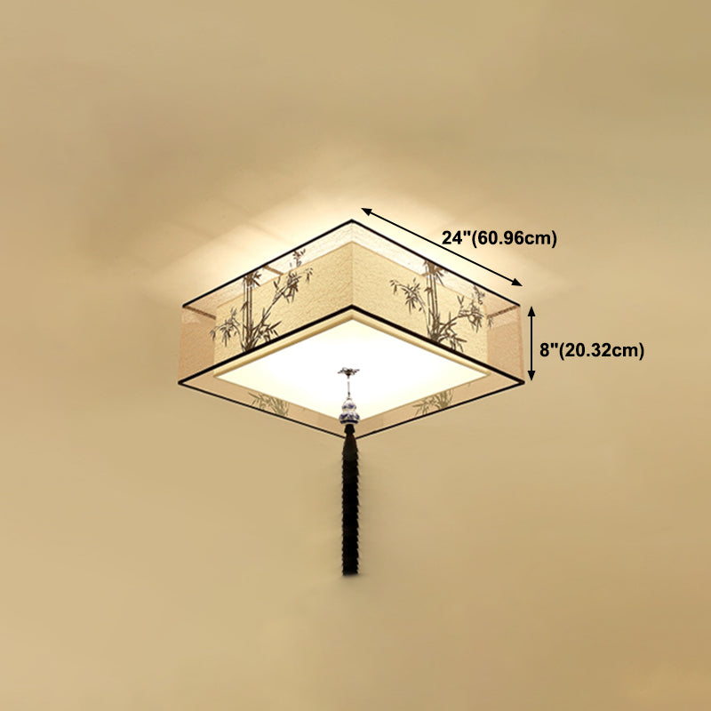 Contemporary Style Geometry Ceiling Fixtures Fabric Ceiling Mount Light Fixtures