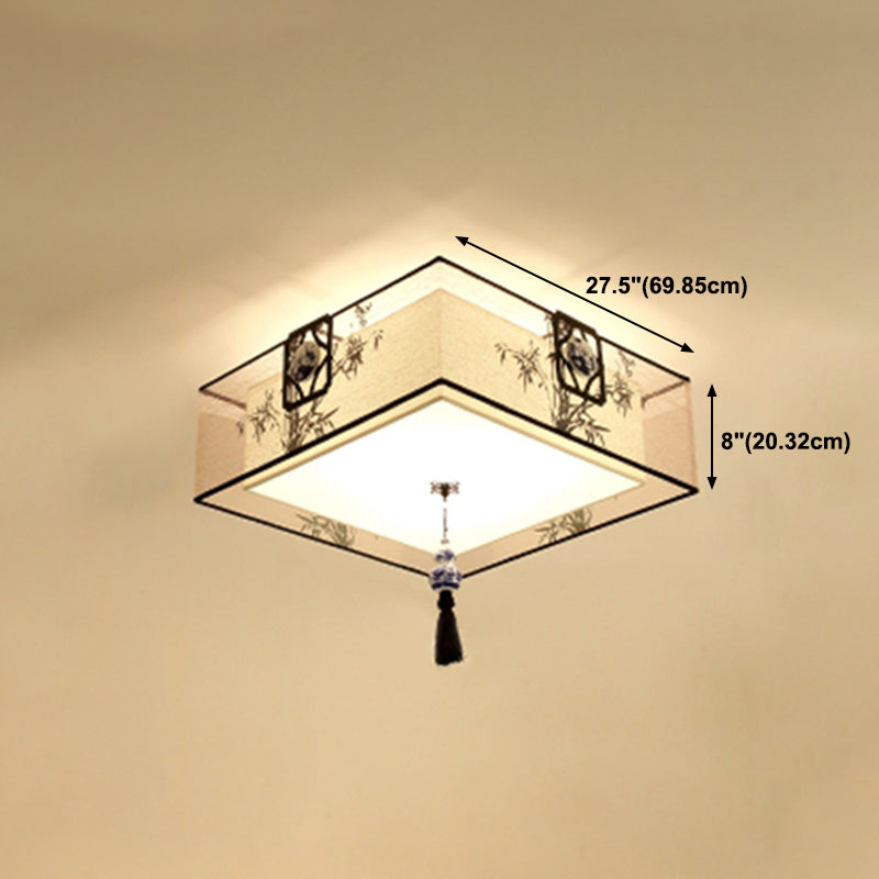 Contemporary Style Geometry Ceiling Fixtures Fabric Ceiling Mount Light Fixtures