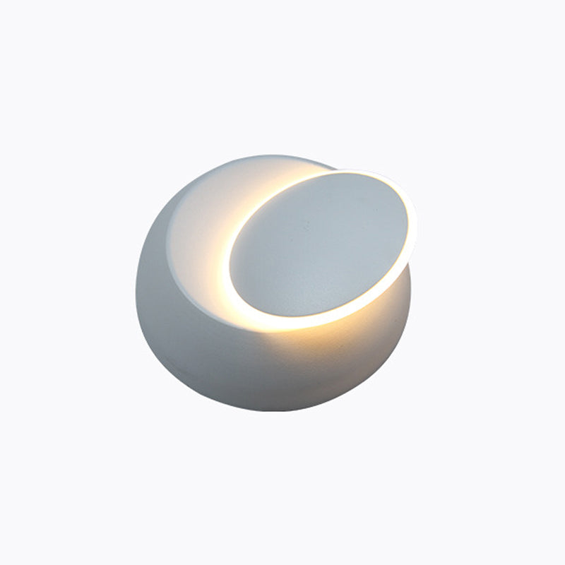 Nordic Style Aluminum Wall Light Round Rotatable LED Wall Sconce for Bedroom