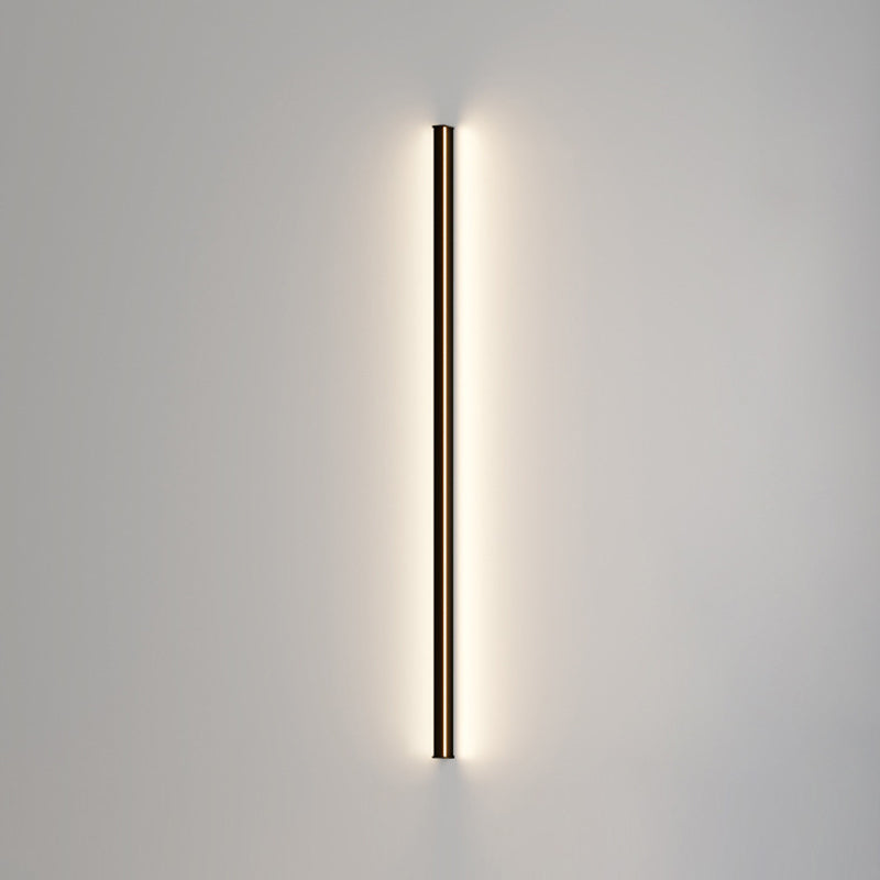 Aluminum Straight Wall Light Modern Black LED Wall Sconce for Living Room