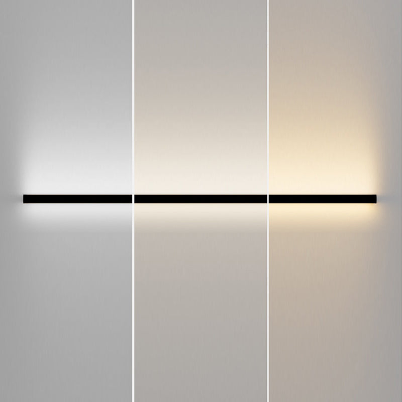 Aluminum Straight Wall Light Modern Black LED Wall Sconce for Living Room