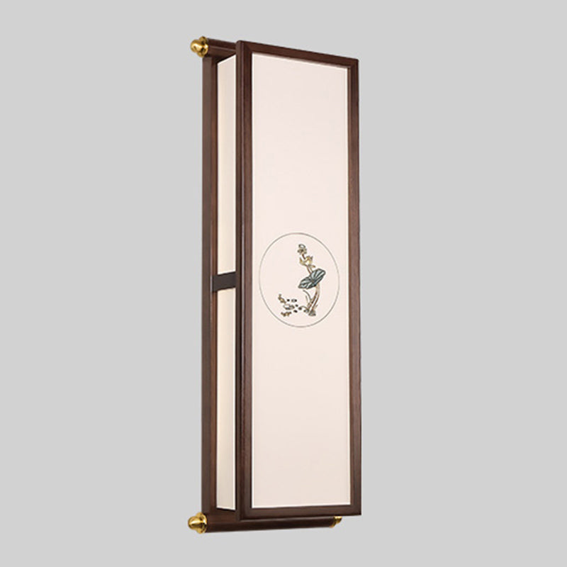 New Chinese Style Wooden Wall Light Cuboid LED Wall Lamp with Acrylic Shade for Bedroom