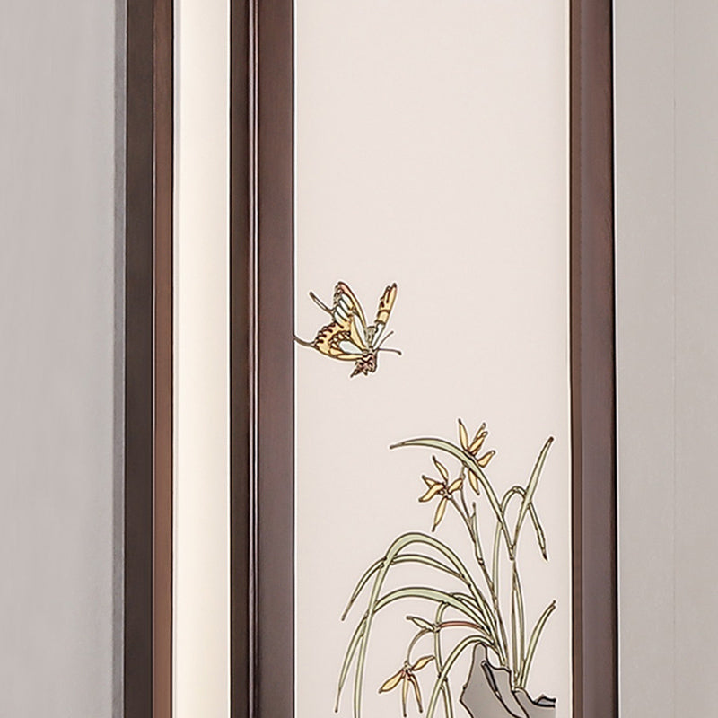 New Chinese Style Wooden Wall Light Cuboid LED Wall Lamp with Acrylic Shade for Bedroom