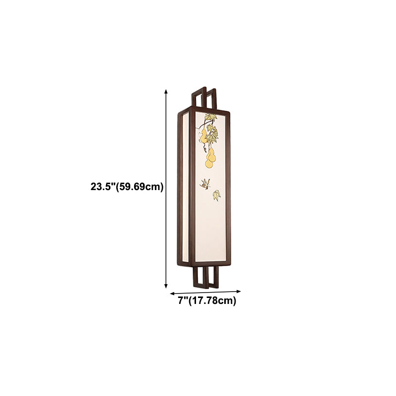 New Chinese Style Wooden Wall Light Cuboid LED Wall Lamp with Acrylic Shade for Bedroom