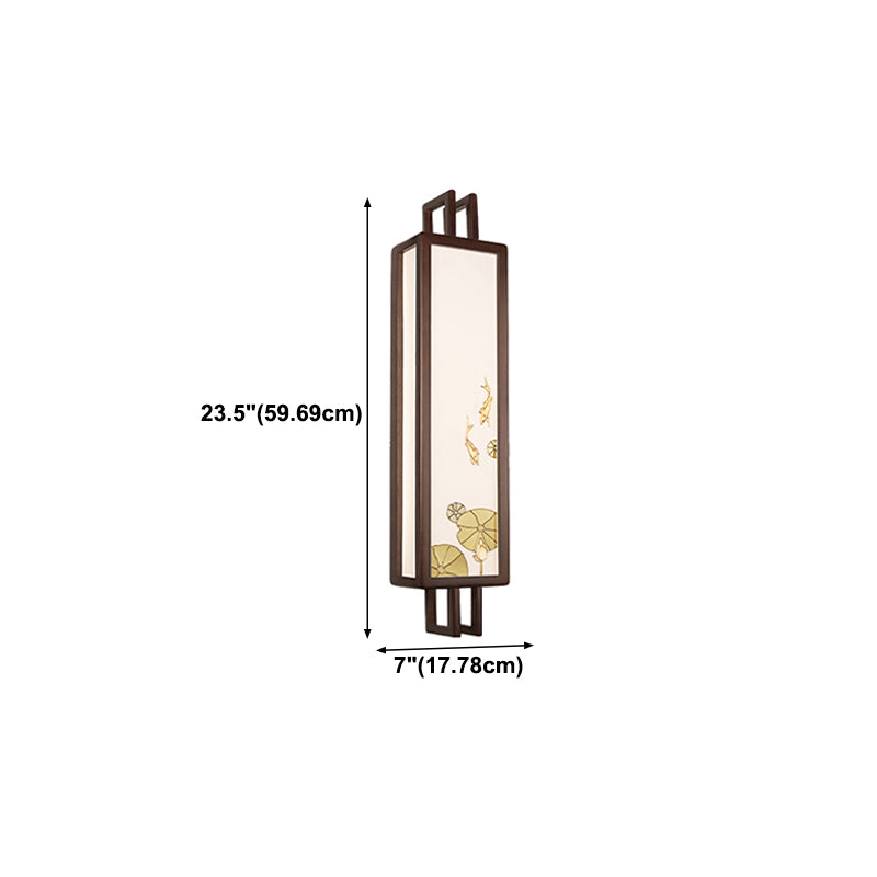 New Chinese Style Wooden Wall Light Cuboid LED Wall Lamp with Acrylic Shade for Bedroom