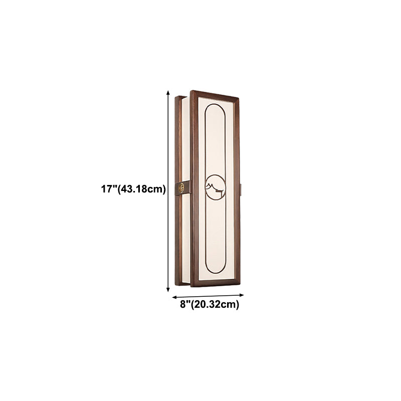 New Chinese Style Wooden Wall Light Cuboid LED Wall Lamp with Acrylic Shade for Bedroom