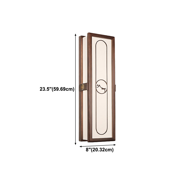 New Chinese Style Wooden Wall Light Cuboid LED Wall Lamp with Acrylic Shade for Bedroom