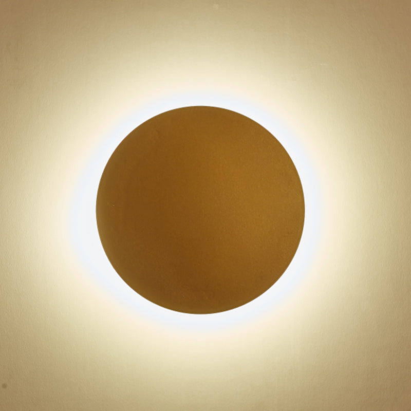 Metal Round Shape Wall Lighting Modern Style 1 Light Wall Mounted Light Fixture