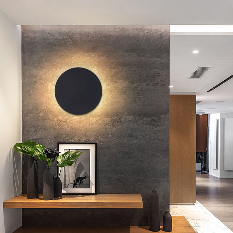 Metal Round Shape Wall Lighting Modern Style 1 Light Wall Mounted Light Fixture