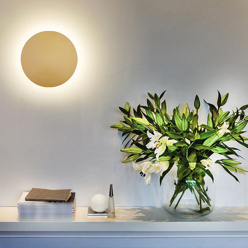 Metal Round Shape Wall Lighting Modern Style 1 Light Wall Mounted Light Fixture