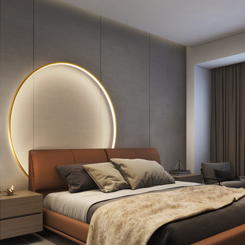 Metal Round Shape Wall Lighting Modern Style 1 Light Wall Mounted Light Fixture